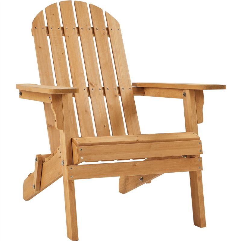 Yaheetech Folding Adirondack Chair Solid Wood Garden Chair Weather Resistant, 1 of 11
