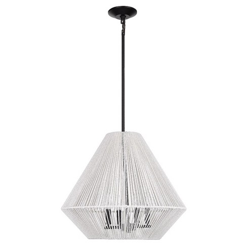 Golden Lighting Valentina 4-light Pendant In Matte Black With Bleached ...