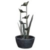 35.5" Metal Plant Water Fountain with 5 Leaves Gray - Hi-Line Gift - image 4 of 4