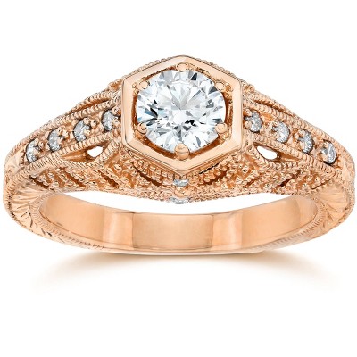 Pompeii3 Emery .70Ct Vintage Diamond Antique Engagement 14K Rose Gold