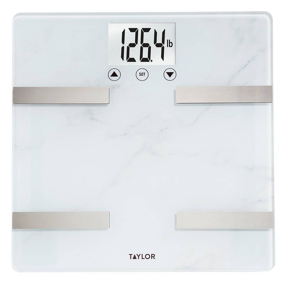 Photos - Scales Taylor BIA Weight Tracking Digital Scale Marble - : Stainless Steel & Glass 