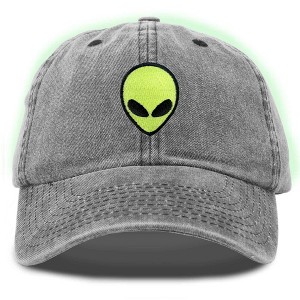 Dalix Alien Embroidered UFO Dad Hat Cotton Baseball Cap Adjustable Mens - 1 of 4