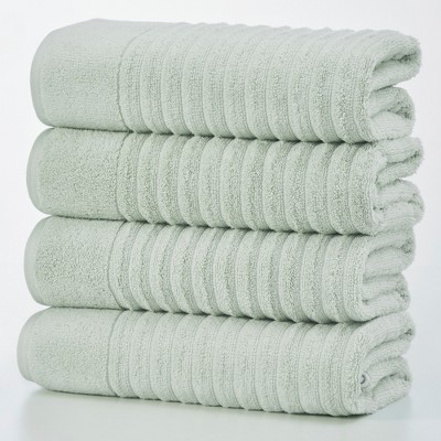 Zero-twist, 100% Combed Cotton Ribbed Bath Towel Set (4 Pack Bath, Blush) :  Target