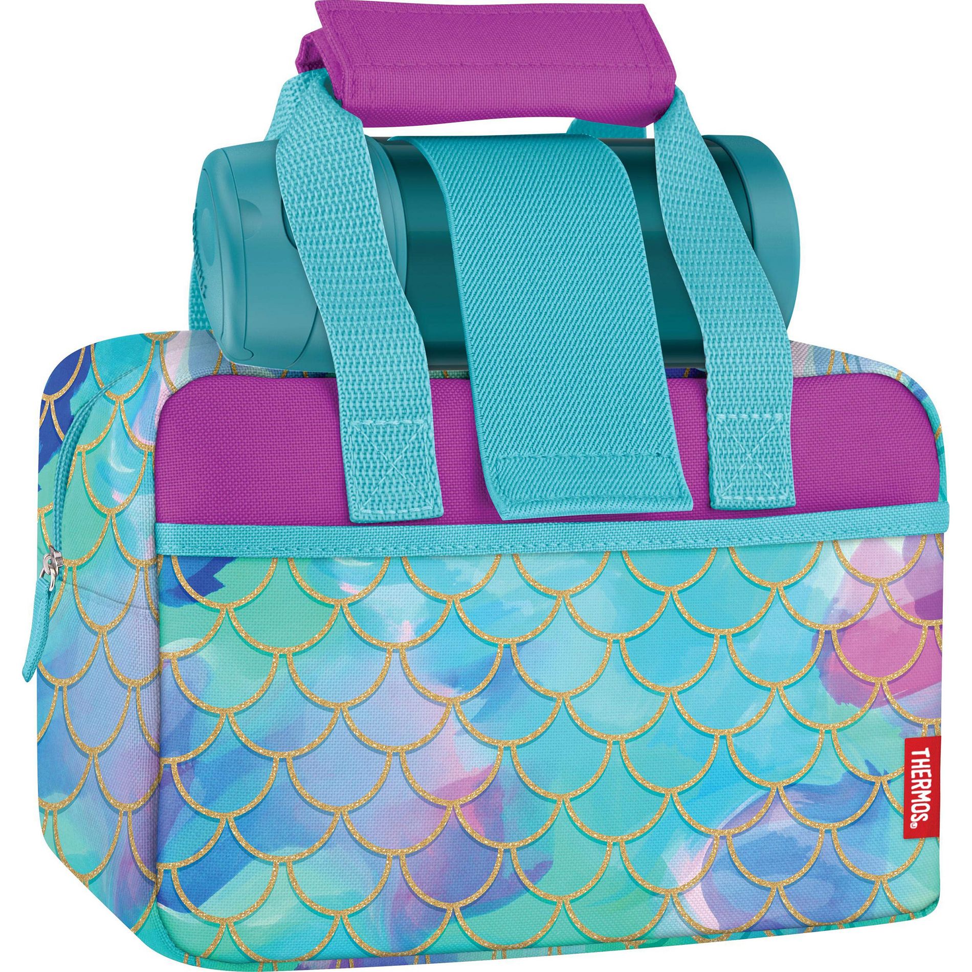 Thermos Kid's Funtainer Mermaid Lunch Duffle Bag and Bottle Set - Mermaid/Teal