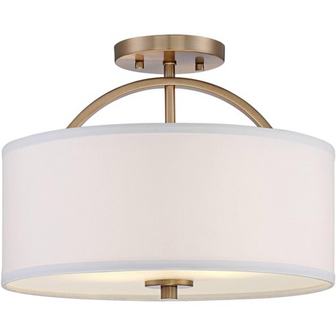 Possini Euro Aldo 17 Wide Brass and Opal White Glass Ceiling Light -  #621X7