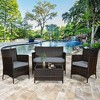Tangkula 8PCS Patio Rattan Conversation Furniture Set Outdoor w/ Cushion - 3 of 4