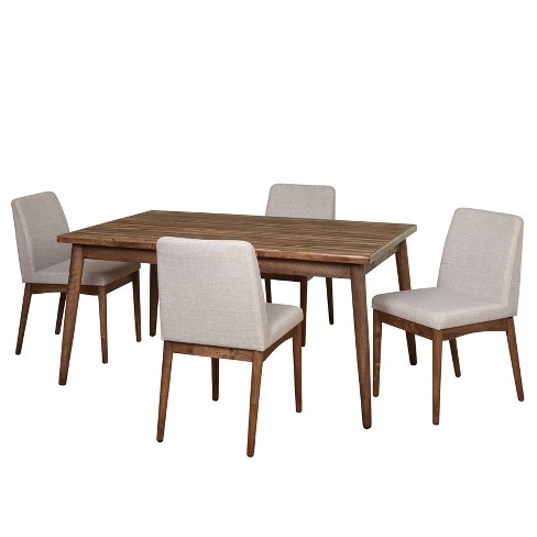 5pc Element Mid-century Modern Dining Set Walnut - Buylateral ...