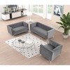 3-Piece Velvet Sofa Sets Contemporary Home Theater Seating Upholstered Couch Set for Living Room - Morden Fort - 4 of 4