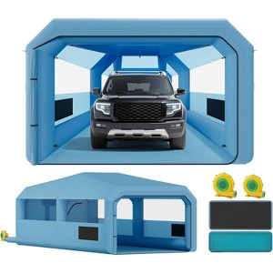 AMERLIFE Inflatable Paint Booth with Blowers, 4-Stage Filtration System, Portable Spray Booth with Peak Roof & PVC Windows - 1 of 4