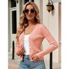 Coolmee Women's Cropped Cardigan Knit ShrugsTops V Neck Button Down Sweaters - 3 of 4