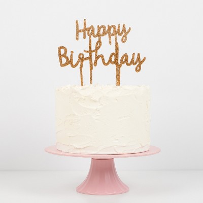 Happy Birthday Cake Decor Gold - Spritz™