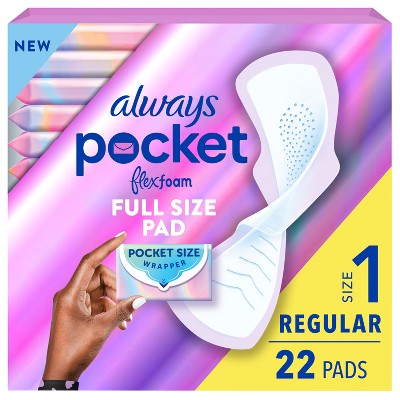 Always Pocket Flexfoam Size 1 Unscented Pads - Regular