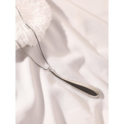 SOHI Women's Metallic Silver The Drip Pendant Necklace