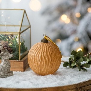 YOOCOZZ Unique Household Christmas Decoration 6 Set, 3.9" Eye Catching Gold Xmas Ball Ornaments, Glass Decorative Hanging Ball Xmas Tree Ornaments - 1 of 4