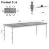 Homhougo Dining Room Table 6, 78.8'' Mid Century Kitchen Table Furniture with Metal Frame Heavy Duty Legs White - 2 of 4