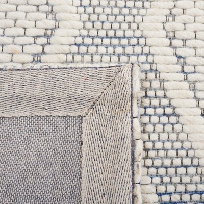 Navy and Ivory Trellis 8' x 10' Hand Woven Wool Blend Area Rug