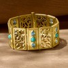 Ross-Simons Turquoise and 6.75 ct. t.w. Swiss Blue Topaz Bracelet in 18kt Gold Over Sterling Size 8 - 3 of 4