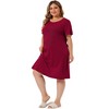 Agnes Orinda Women's Plus Size Prints Short Sleeves Lounge Nightgowns - 3 of 4