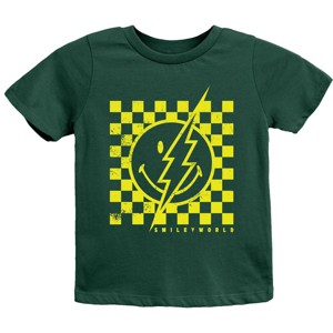 The Juniper Shop SmileyWorld Checkered Lightning Distressed Youth Short Sleeve Tee - 1 of 4
