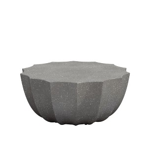 Vynxaria Patio Coffee Tables - 35.43" Grey Modern Outdoor Waterproof Table - 1 of 4