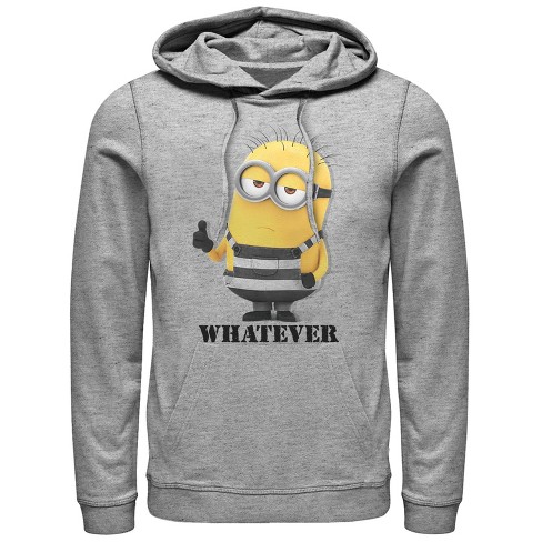 Men's Despicable Me 3 Minion Whatever Prisoner Pull Over Hoodie : Target