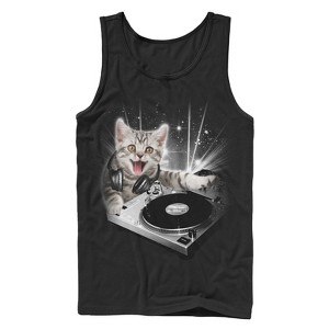 Men's Lost Gods DJ Space Kitten Tank Top - 1 of 4