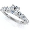 Pompeii3 1 1/2Ct Diamond Engagement Ring Round Cut 14k White Gold With Side Stones - 2 of 4
