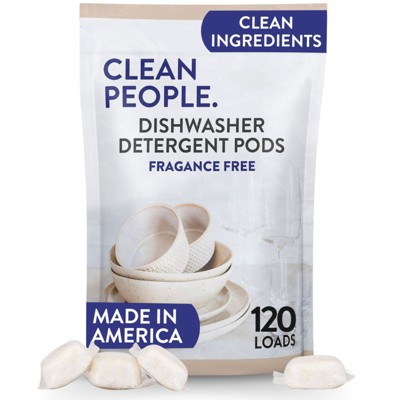 Clean People Dishwasher Detergent Pods - Cuts Grease & Rinses Sparkling Clean - Residue-Free