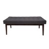 Alilang 44.00 inches Mid-Century Tufted Upholstered Bench with Wooden Legs for Entryway or Living Room-Gray - 2 of 4