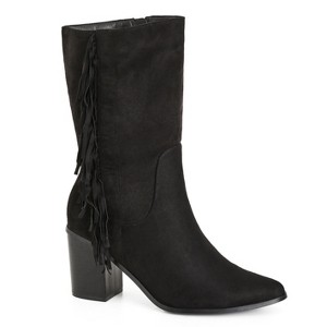 Women's Plus Size WIDE FIT Tassel Mid Boot - black | CITY CHIC - 1 of 4
