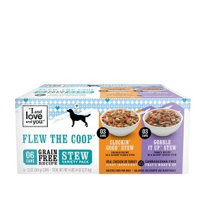 I and Love and You Multipack (Cluckin' Good Stew & Gobble it Up Stew) Chicken/Turkey Wet Dog Food - 13oz/6pk - 1 of 4