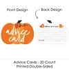 Big Dot of Happiness Fall Pumpkin - Pumpkin Wish Card Halloween or Thanksgiving Baby Shower Activities - Shaped Advice Cards Game - Set of 20 - 3 of 4