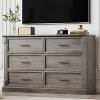 COZONY 47" 6-Drawer Farmhouse Dresser — Rustic Wooden Double Chest with Metal Handles for Bedroom, Living Room & Hallway Storage - 3 of 4