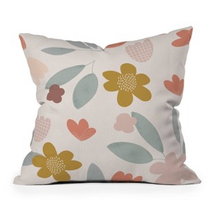 26"x26" Deny Designs Menina Lisboa Spring Colorful Flowers Square Outdoor Throw Pillow Blue - 1 of 4