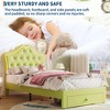 Twin Size Bed Frame with LED Lights & Velvet Crystal Button Headboard, Upholstered Boy/Girl Platform Bed with Storage Drawer, No Box Spring Needed - 2 of 4