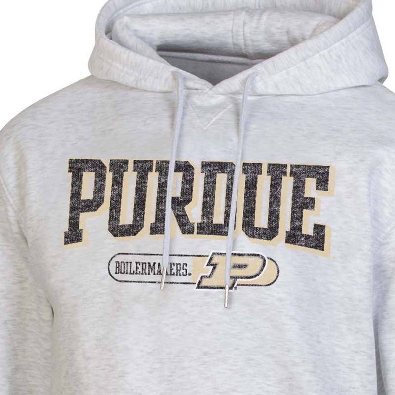 NCAA Purdue Boilermakers Gray Fleece Hooded Sweatshirt, 3 of 4