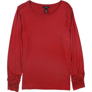 Alfani Womens Ruched Sleeves Basic T-Shirt - 1 of 1