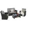Pieces Outdoor Patio Furniture Sets Garden Rattan Chair Wicker Set - 4 of 4
