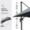 PURPLE LEAF Cantilever Umbrella Rectangle Outdoor Patio Umbrella Large Offset Hanging Umbrella with 360-degree Rotation Adjustable With Base - 3 of 4