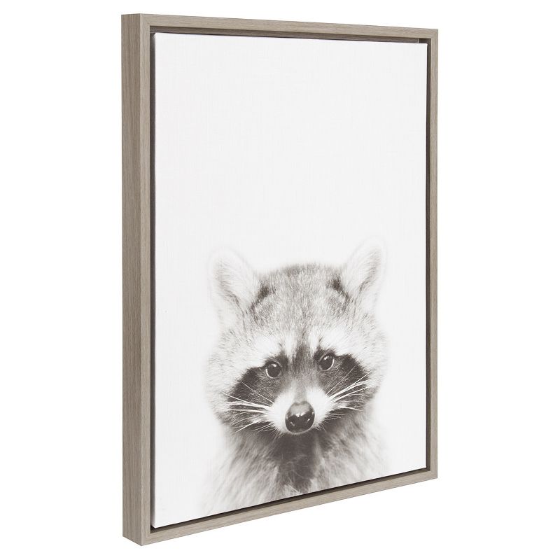 Raccoon Framed Kids&#39; Canvas Art Gray (24&#34;x18&#34;) - Uniek, 3 of 6