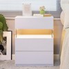 FONTOI Nightstand with Acrylic Board&Drawers, Bedside Table with Storage Cabinet for Bedroom, White, 19.67"*22.44"*14.57" - 2 of 4