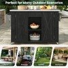 Vynxaria Black Outdoor Kitchen Island Fir Wood Kitchen Island with Stainless Steel Top - 4 of 4