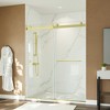 Lirago Frameless Double Sliding Shower Door - Tempered Glass Reversible Installation Silent Stainless Steel Rail 60" x 72" Gold - 2 of 4