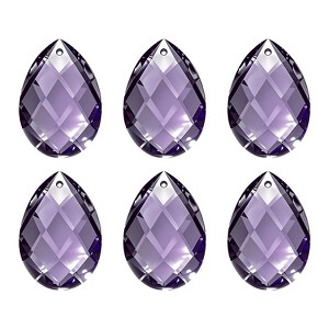 Unique Bargains DIY Hanging Grid K9 Crystal Pendant Teardrop beads 6 Pcs - 1 of 4