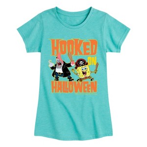 Girls' - SpongeBob SquarePants - Hooked On Halloween Fitted Short Sleeve Graphic T-Shirt - 1 of 4