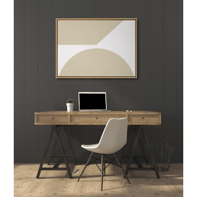 Minimalist Beige and White Abstract Canvas Art for Kids Nursery