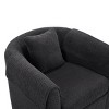 SEVOBAL Accent Chairs Chenille Barrel Armchair Modern Side Chair Swivel Accent Chair with Ottoman Set for Room, Black, 27"*24.6"*24.8" - 4 of 4