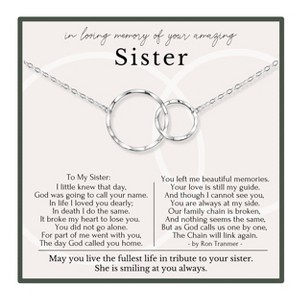 HOPE LOVE SHINE Loss of Sister Memorial Gift – 2 Ring Gold Chain Necklace Sympathy Jewelry for Loss of Sister - 1 of 4