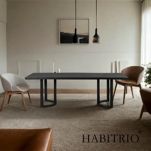 95"L Dining Table for 8, Classic Farmhouse Style Solid Wood Rectangle Kitchen Tables, Black - HABITRIO - 1 of 4