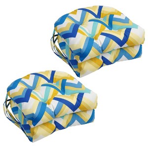 Blazing Needles, 16-inch Spun Polyester Outdoor U-shaped Tufted Chair Cushions (Set of 4) - 1 of 1